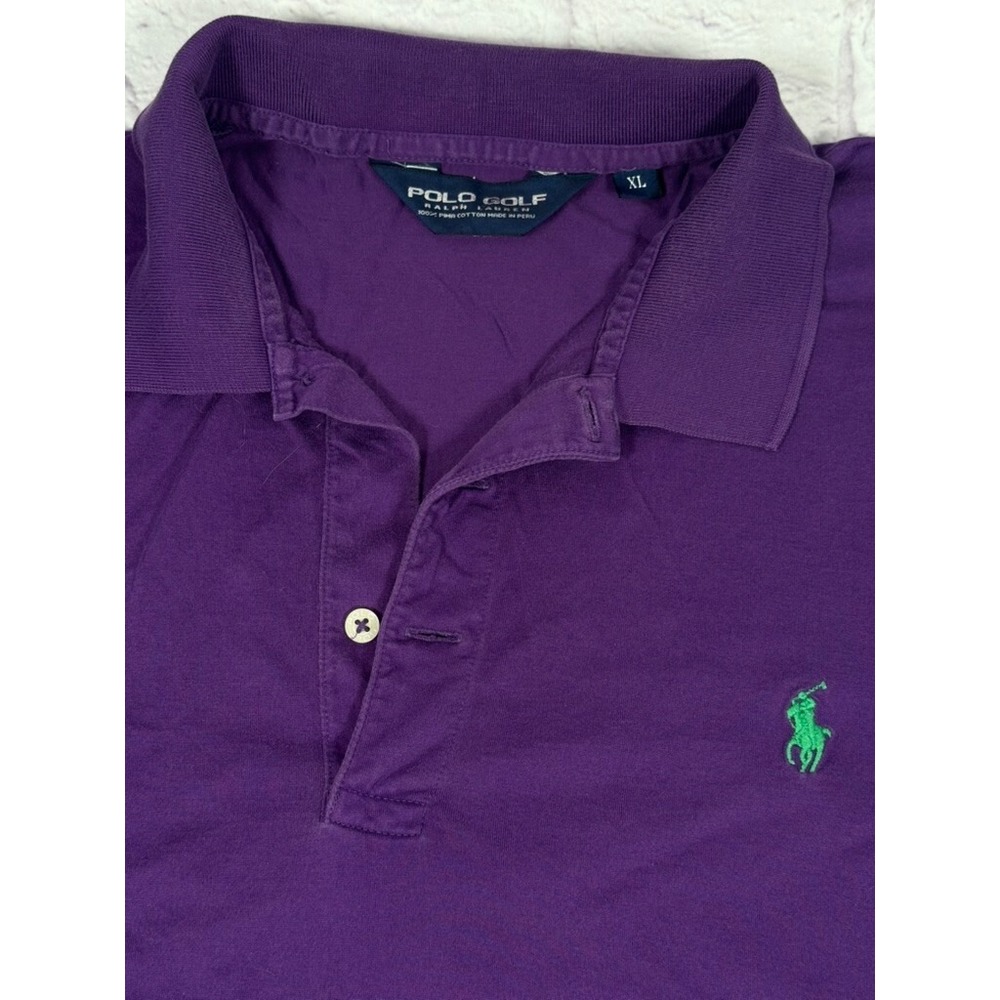 Polo Golf Ralph Lauren Mens XL Jersey Short Sleeve Shirt Purple 100% Pima Cotton